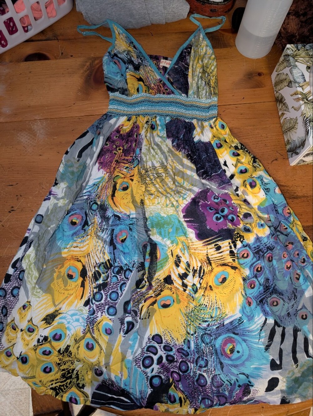 Vibrant Peacock Print Maxi Skirt - Multicolor